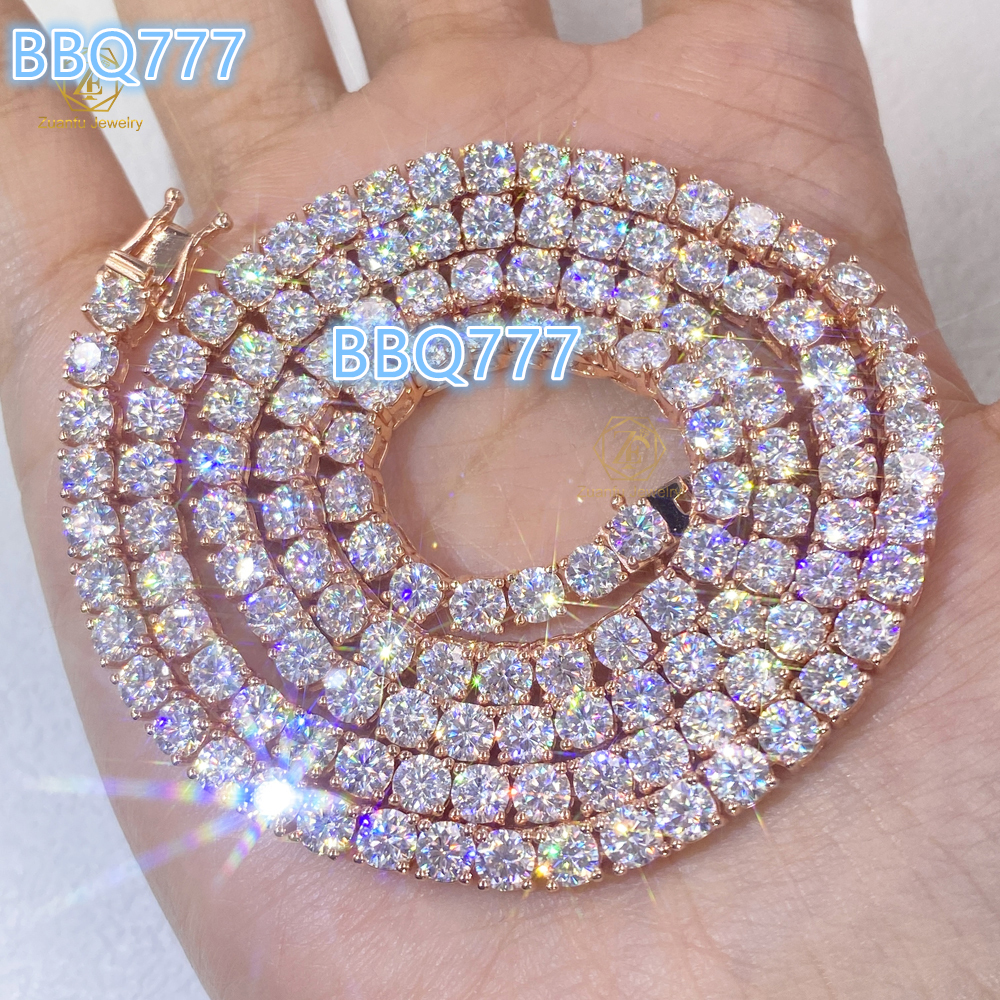 High Quality Fast Delivery Moissanite Tennis Chain Shining Brightly D VVS for Women/Men 2mm 3mm 4mm 5mm 6.5mm Necklace