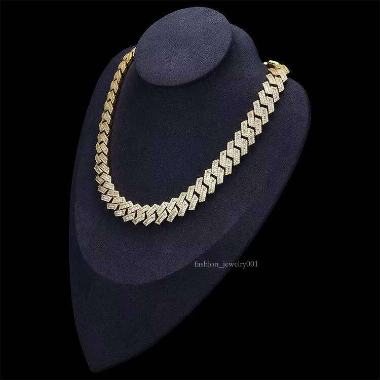 12mm Silica Sier Hip Hop Vvs Long Baguette Cuban Chain