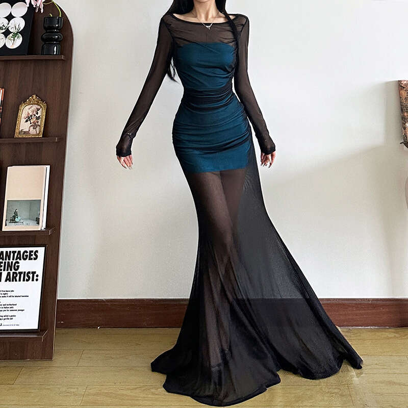 2024 Autumn New Women's Solid Color Slim Fit Long Sleeve Top Fashion High Waist Skirt Set d43