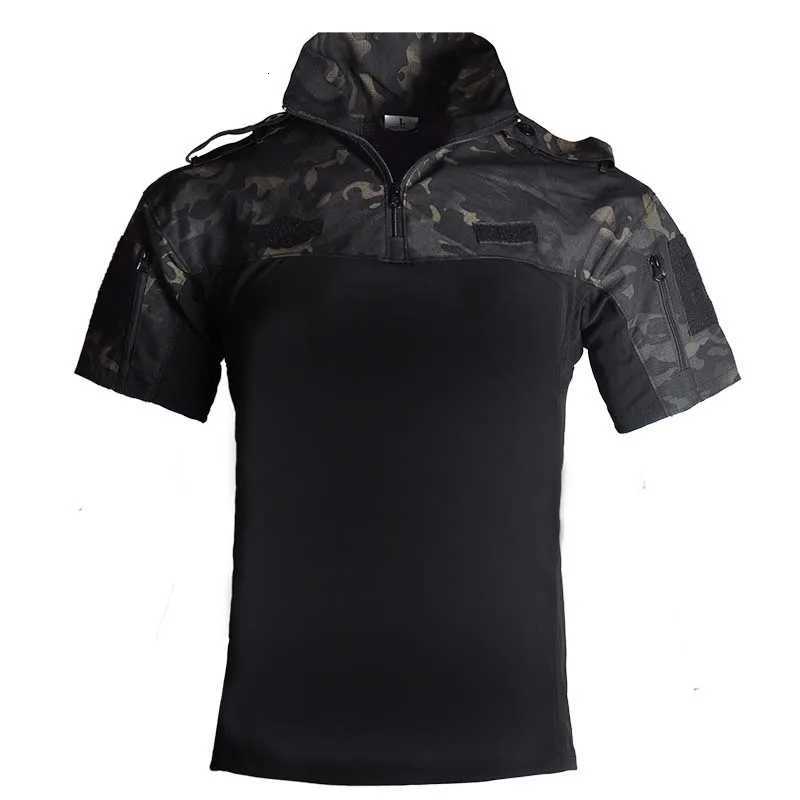 Airsoft Climbing Shirt Camouflage Short Sleeve Hiking Tactical T-shirt Safari Men Working Clothing Combat Shirts Hunting Tee Y250724
