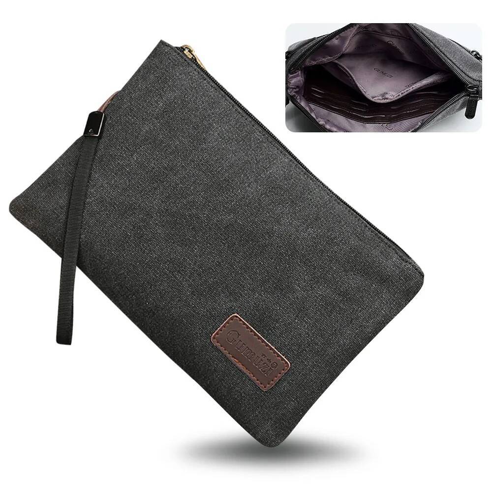 Men's Canvas Business Envelope Bag, Durable And Lightweight Hand-Held Bag