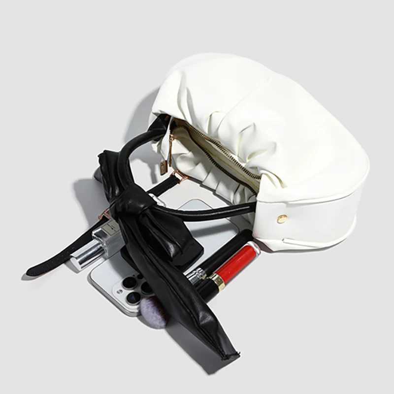 Fashionable and versatile bow fold crossbody bag hand-held cloud bag Y250725