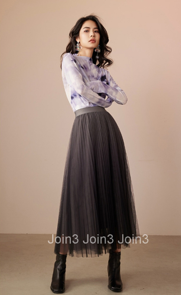 Summer New Half High Collar Base Shirt High Elasticity Mesh Long Sleeve Versatile Top for Women 2640