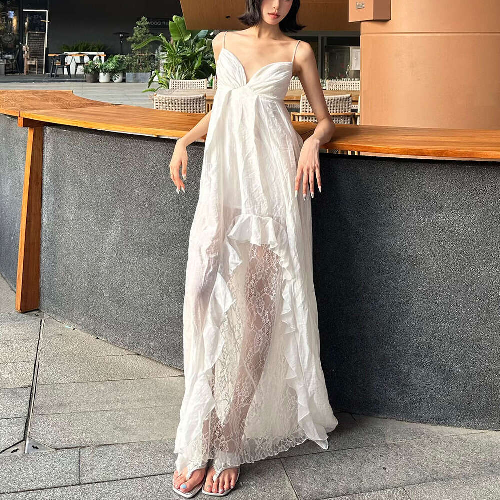 2025 Summer New Irregular Design Slim Fit Elegant Versatile Beach Vacation Dress Women's Fashion 82d