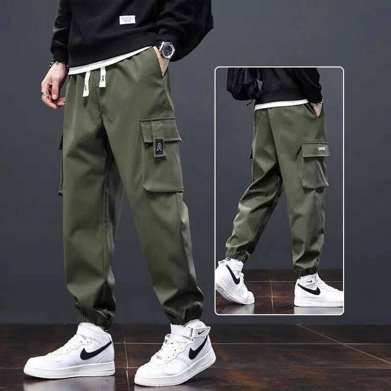 Men's Casual Vintage American Style Streetwear Sweatpants Loose Fit Trousers Functional Jogging Pants For Spring Autumn