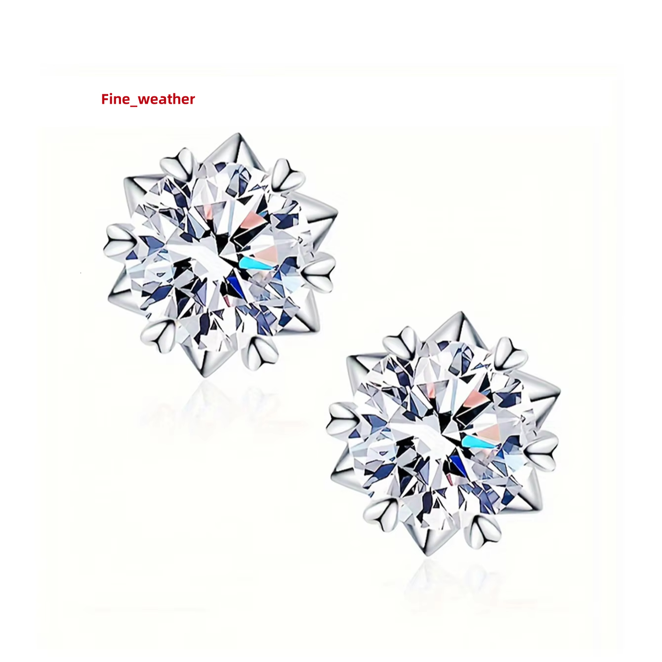 Fashionable Wholesale Moissanite Stud Earrings 925 Sterling Silver 0.5ct 1ct VVS Moissanite Earrings