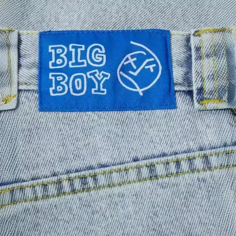 Polar Big Boy Jeans Y2K Harajuku Hip Hop Cartoon n Sensibility Blue Loose Fit Pants Mens Denim Trousers 250714