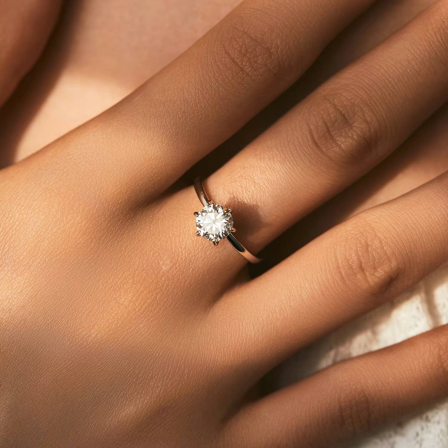 1CT Moissanite Lab Diamond Ring for Women 925 Sterling Silver Wedding Engagement Platinum Plated Fine Jewelry