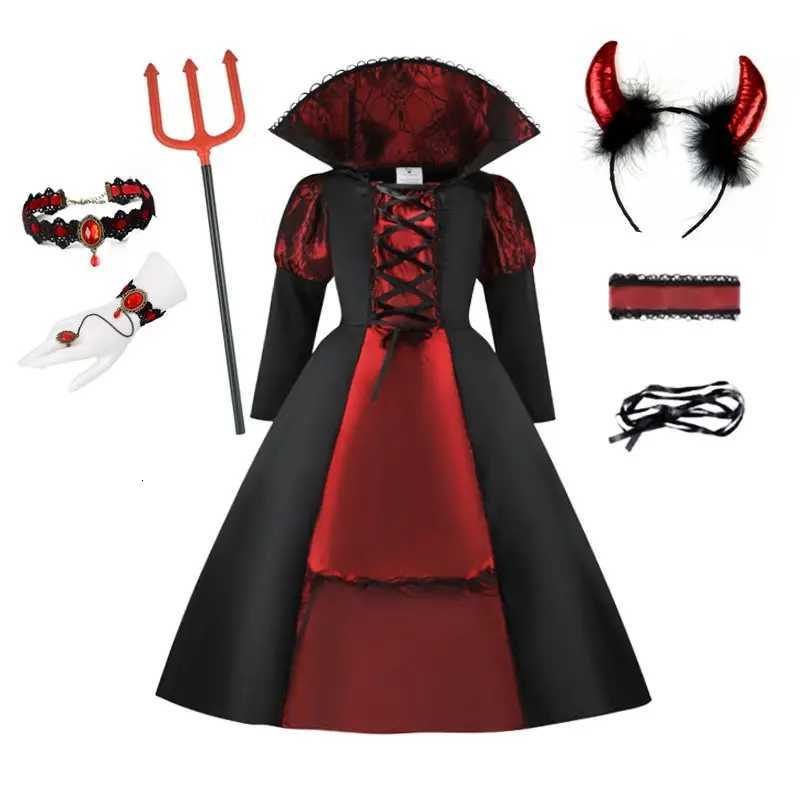 Girls Halloween Ghost Bride Costume Vampire Dress Up Child Evil Terror Vampiress Role Play Carnival Par Cosplay Outfits Z250725