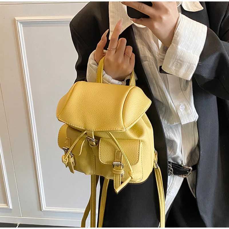 Mti-Pocket Ladies Bag Simple And Stylish Texture Luxury Versatile Small Backpack Fresh And Natural High-Grade Leather Handbag Y250724
