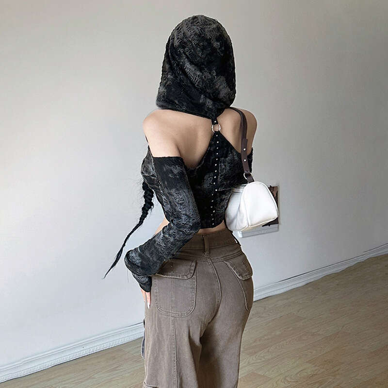 2023 Autumn Winter New Women's Street Fashion Solid Color Sexy Long Sleeve Off-Shoulder T-Shirt 659