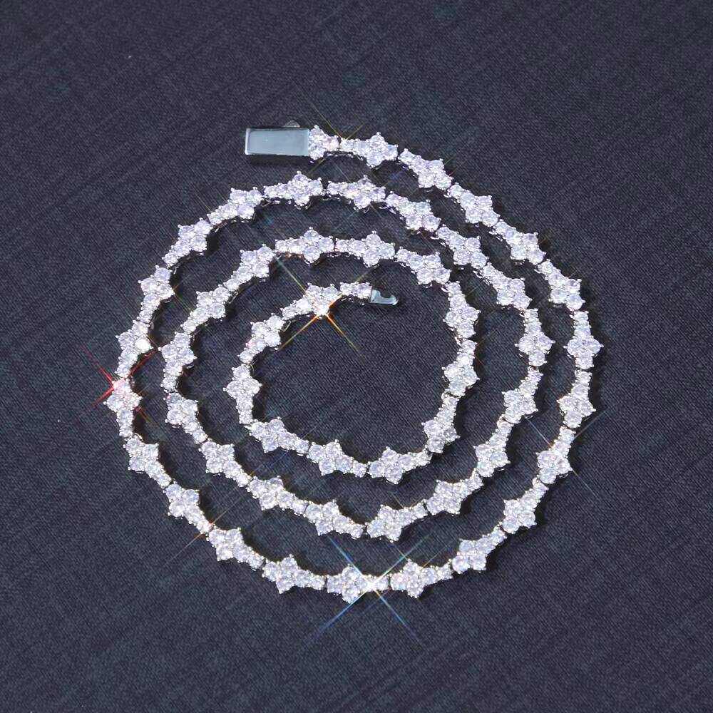 Hip Hop Necklace Gold Sier GRA Certificate D/VVS Moissanite Dia Cuban Chain