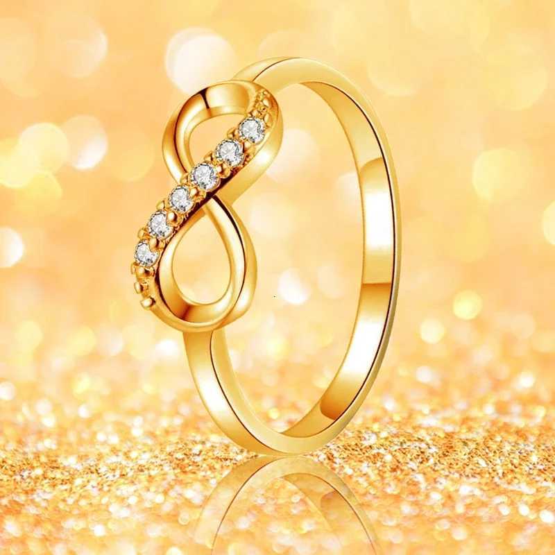 Fashion Hip Hop Party Wedding Gift Creative Crystal Twist Unlimited Wedding Ring Female Declaration Jewelry Gift W250417