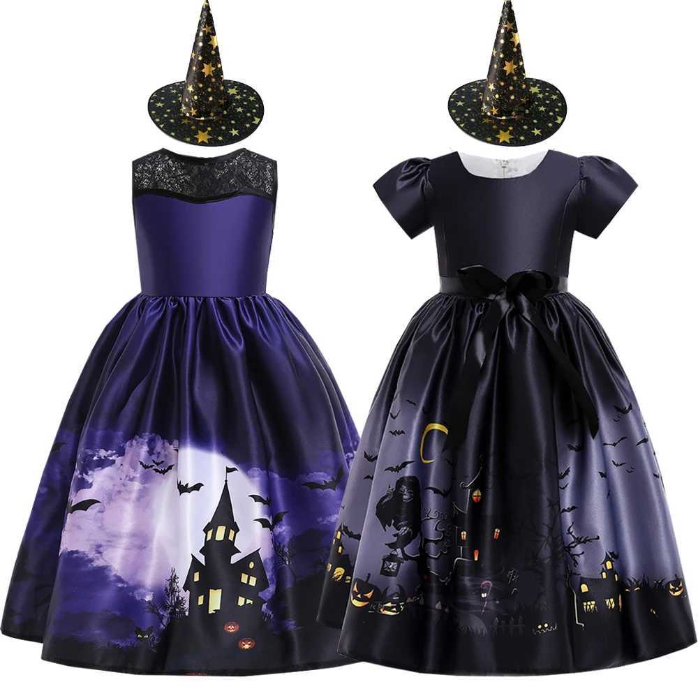 Black Halloween Costume For Kid Witch Cosplay Bat Princess Ghost Dress Fancy Carnival Par Vampire Dress Long Children Costumes Z250725