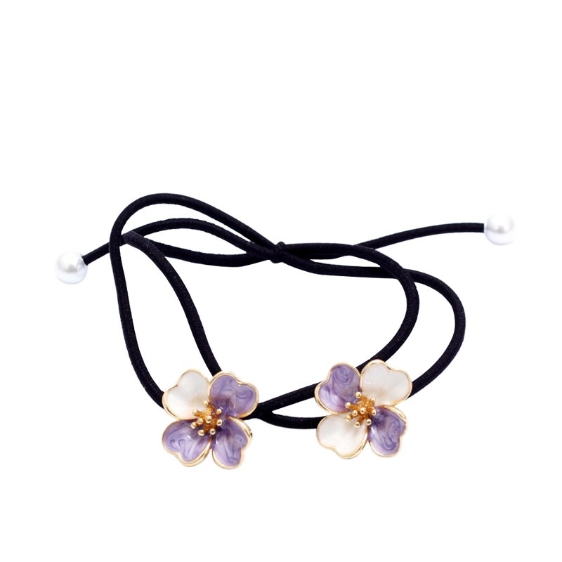 Elegant Twofold Blossom Headpiece & Braid Holder: Feminine Decorative Hair Cord Bands