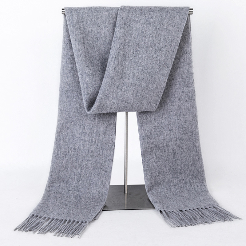 K1473 Pure wool scarf autumn and winter new solid color scarf warm high-end gift all-match neck scarf
