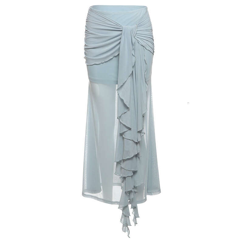 2025 Spring New Women's Solid Color Slim Fit Tube Top Vest Fashion High Waist Skirt Set cc7