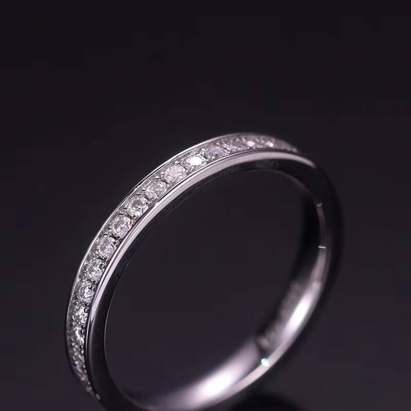 KACY 1.50MM Moissanite Eternity Ring Full Pave Diamond Tennis Ring 925 Sterling Silver Jewelry Wholesale