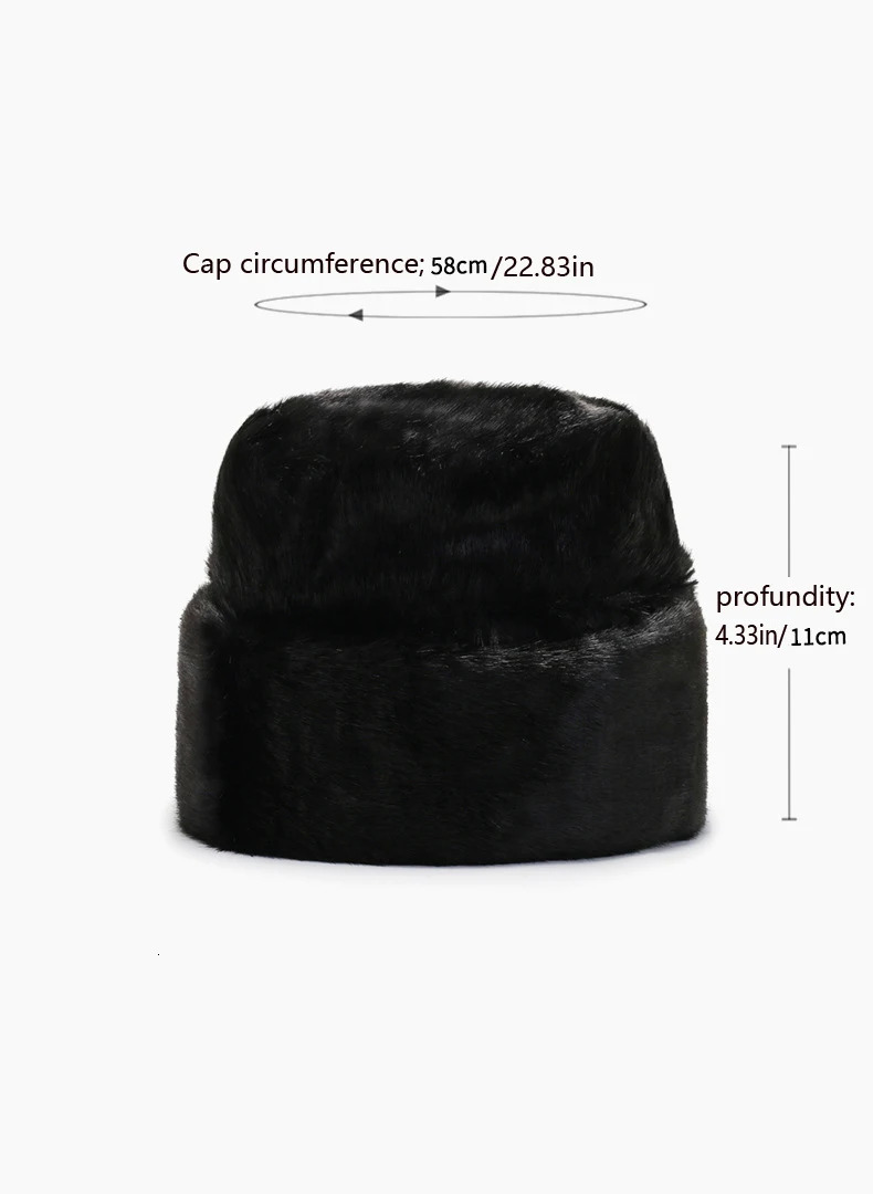 Winter Mink Hair Mens Hat Thick Cold Warm Hat Middle-aged and Elderly Flat Hat Elderly Hat Landlord Presidential Hat 250724