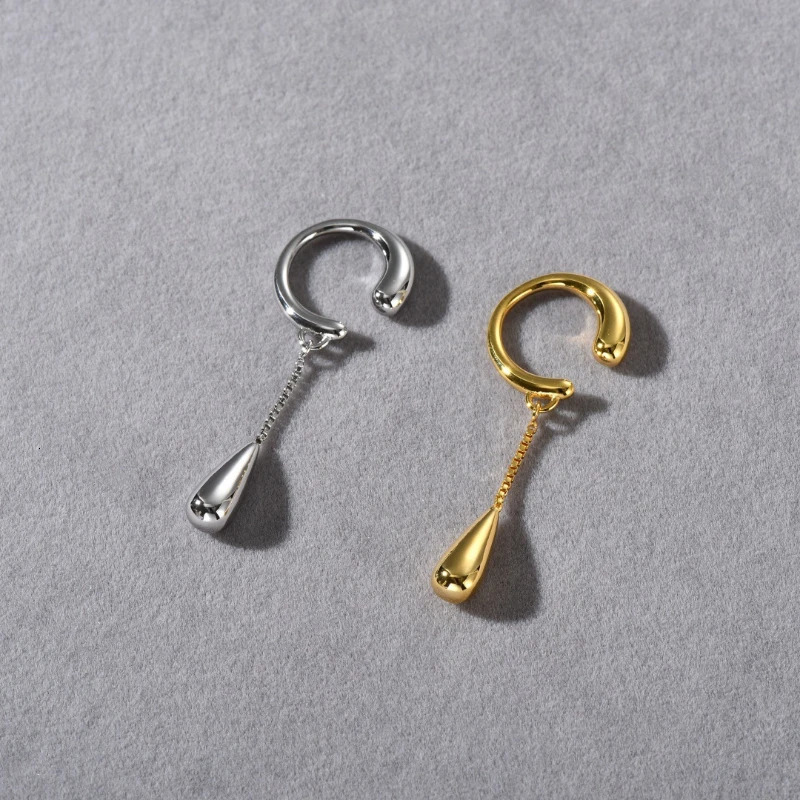 Modern Jewelry Elegant Temperament Metal Tassel Clip Earrings For Women Party Gifts Simply Style Ear Accessories Selling 250723