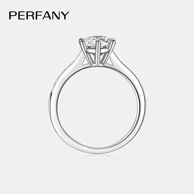 PERFANY 0.5-3CT Womens Moissanite Ring S925 Pure Silver Sparkling Engagement Ring Wedding High End Jewelry W250417