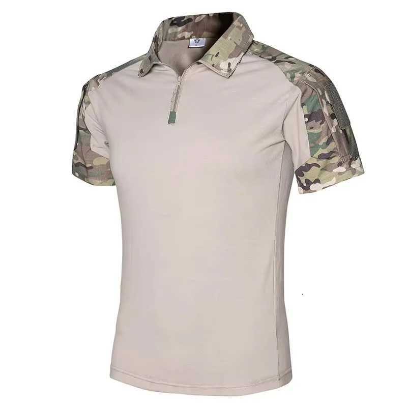 Camouflage Tactical Shirt Short Sleeve Mens Quick Dry Combat T-Shirt Military Army T Shirt Camo Outdoor Hiking Hunting Shirts Y250724