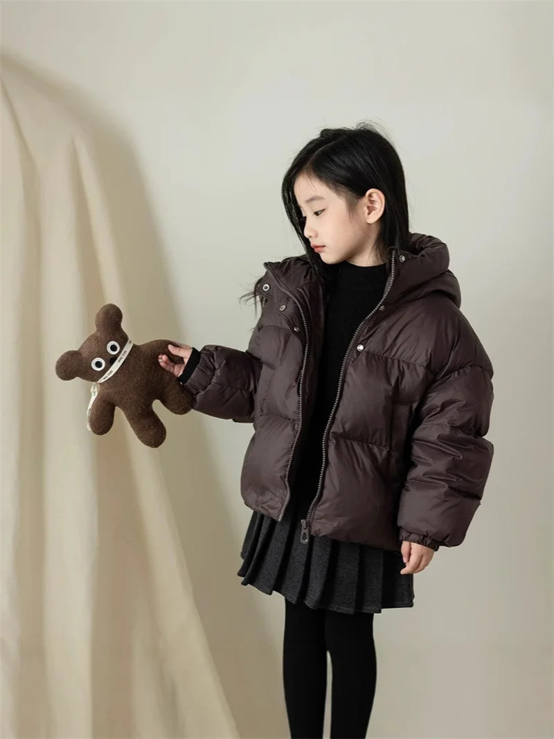 Winter Kids Warm Down Coats Autumn Children Cotton-Padded Jackets Boys Girls Clothing Baby Hooded Outerwear 3-12 Years 250724