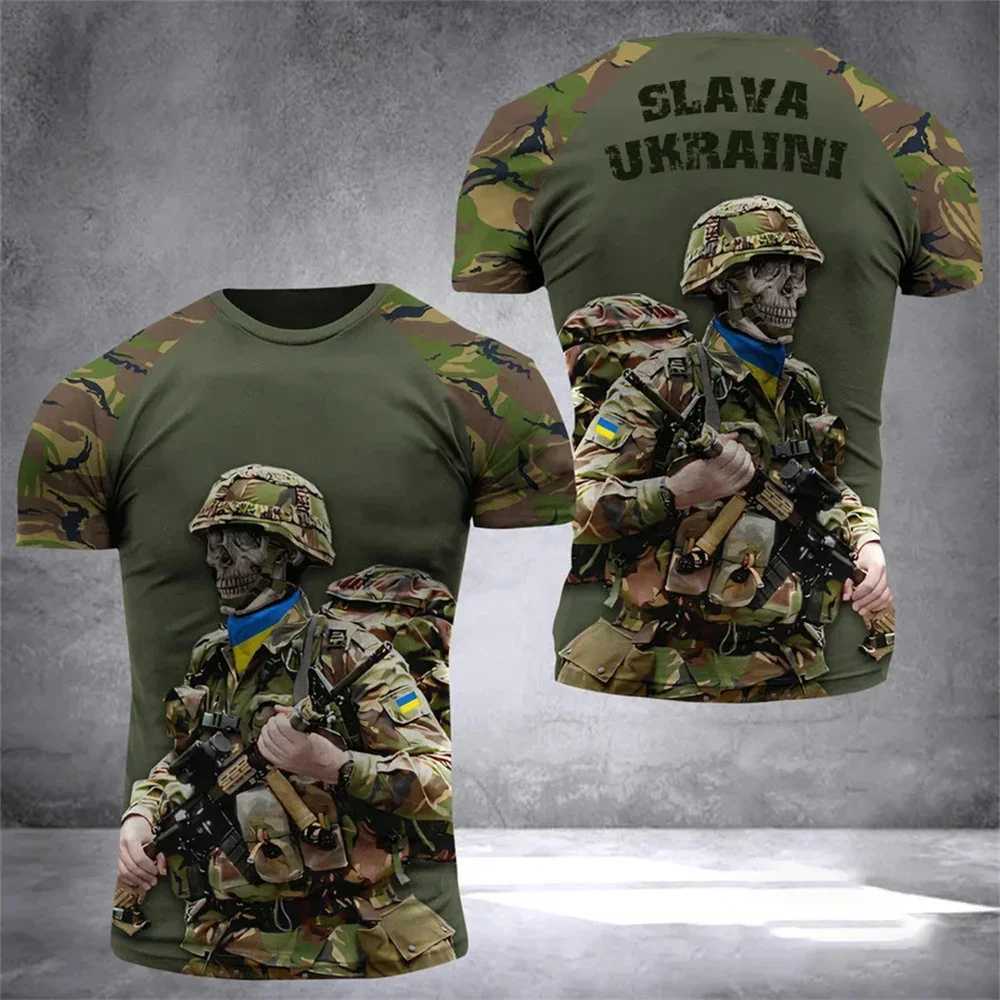 Country National Flag Camouflage Graphic T Shirt for Men Clothing Russia Eagle Emblem Camo T-Shirt Spain Forest Combat Tee Shirt Y250724