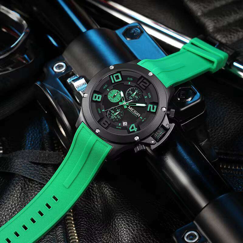 DHwatches MEGIR Men's Sports Watch - 47mm Big Face, Luminous, 30M Waterproof, Silicone Strap, Fashion Quartz Wristwatch