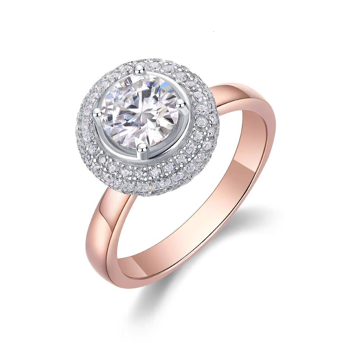 Customizable 925 Sterling Silver Moissanite Diamond Wedding Rings Luxury Jewelry for Women