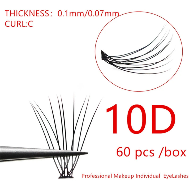 1 Box60 Bunches Mink Eyelashes Natural 3D Russian Individual Eyelash 10D cluster Makeup Tool Lashes Wholesale 250714