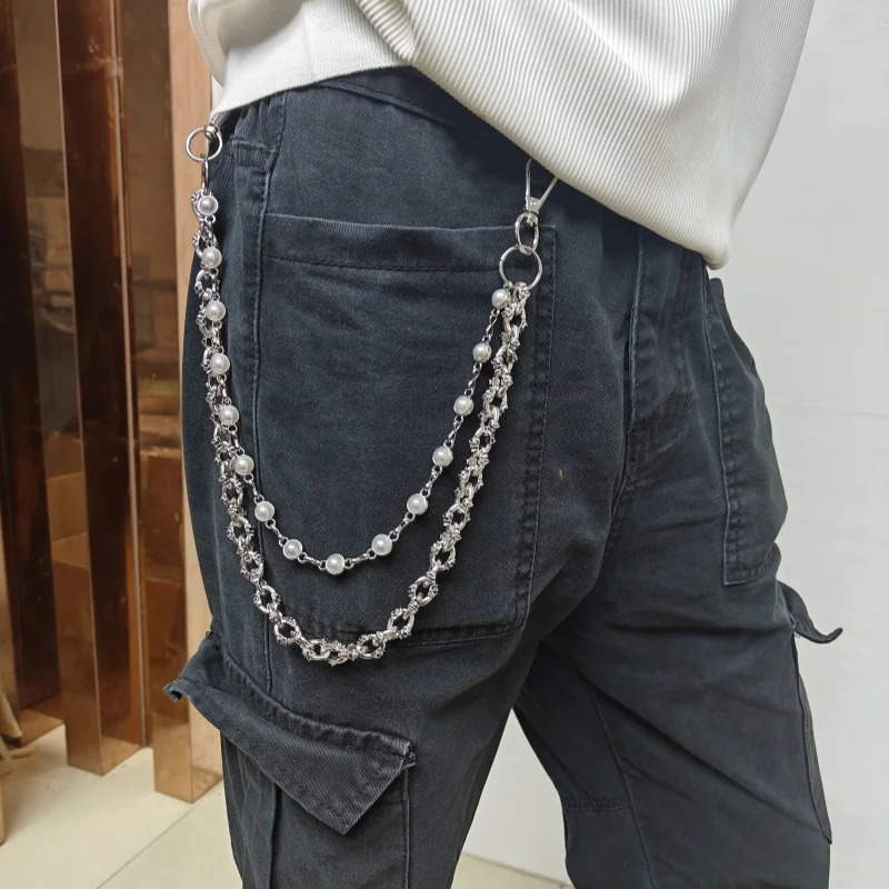 Retro Pearl Skull Pants Chain Fashionable Men And Women Ones Waist Accessories Multifunctional Pearl Chain For Bag 250722