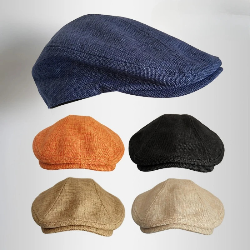 Big Size XL62cm Summer Linen sboy Caps Men Women Painter Berets Forward Hats Adult Casual Ventilate Breathable Advancing Hat 250723