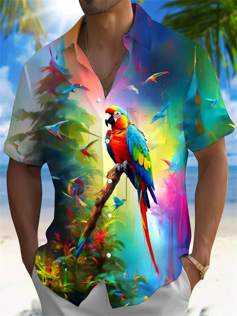 2025 Mens Fashion Short Sleeve Shirts Summer Hawaiian Beach Shirt Comfortable High Quality Fabric Camisas De Hombre Casual 250725