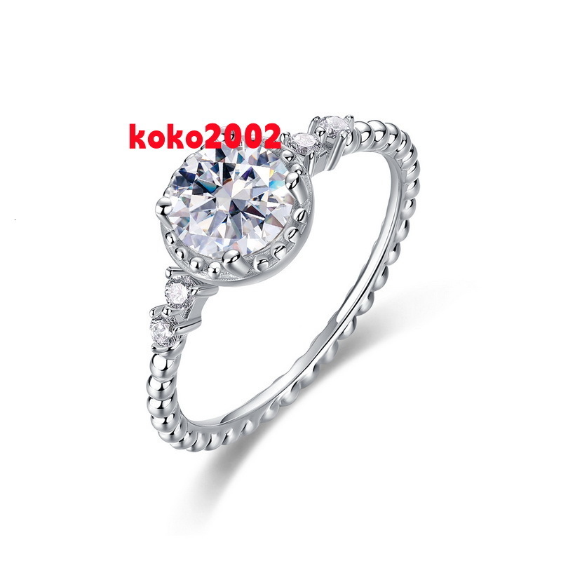 Brilliant Cut Moissanite Diamond and Sterling Silver Jewelry Rings 5A CZ Womens Wedding Engagement Ring Gift