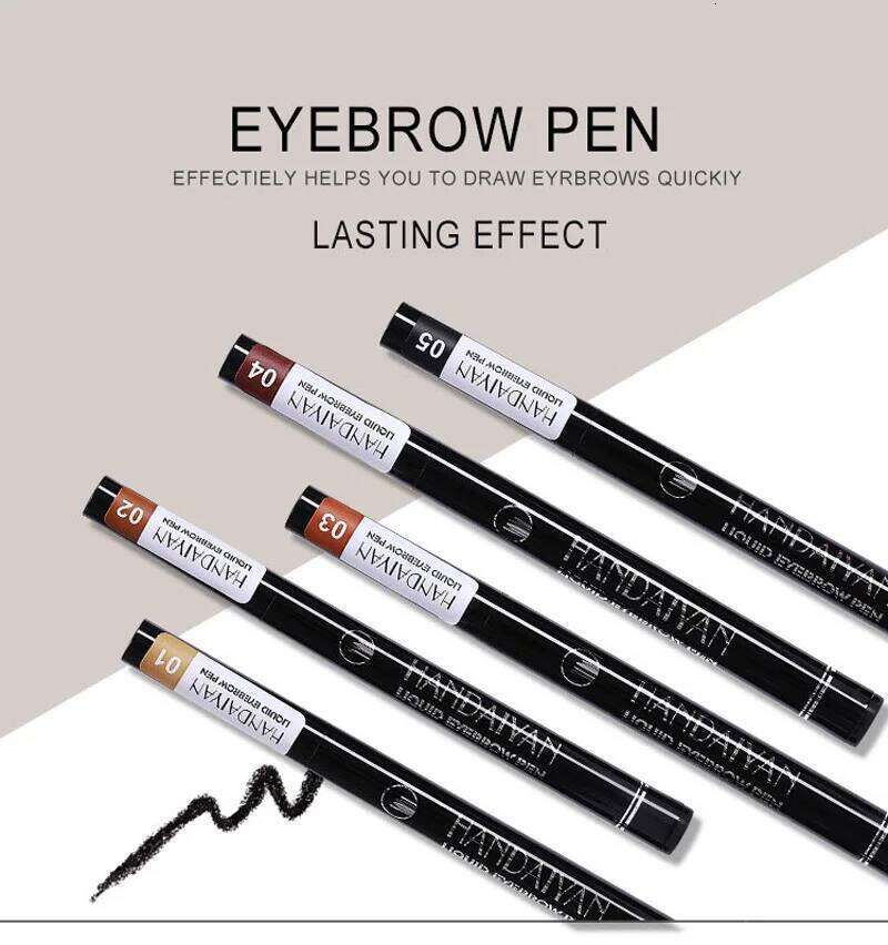 Liquid Eyebrow 4 Fork Microblading Pencil 3D Tattoo Sense Super Durable Crayon Waterproof Long Lasting Brown Black X250723 X250723 X2