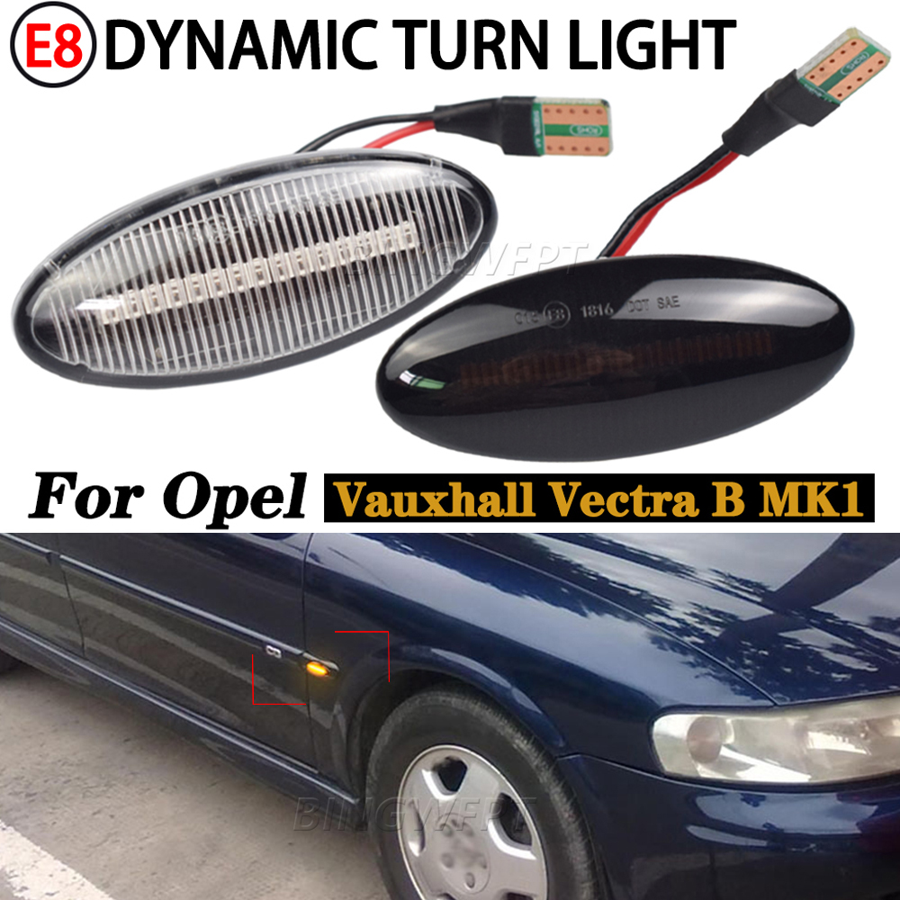 2Pcs Dynamic LED Side Marker Light Turn Signal Lamp For Opel/Vauxhall Vectra B MK1 1995 1996 1997 1998 1999 2000 2001 2002 2003