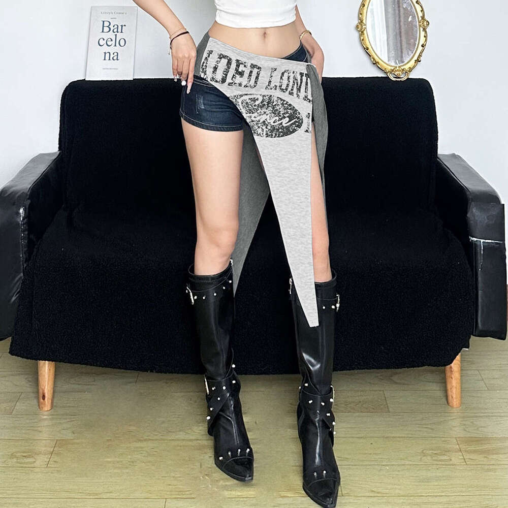2025 Summer New Fashion Versatile Street Style Casual Hip-Hop Letter Print Waist Belt Women's Clothing ba3