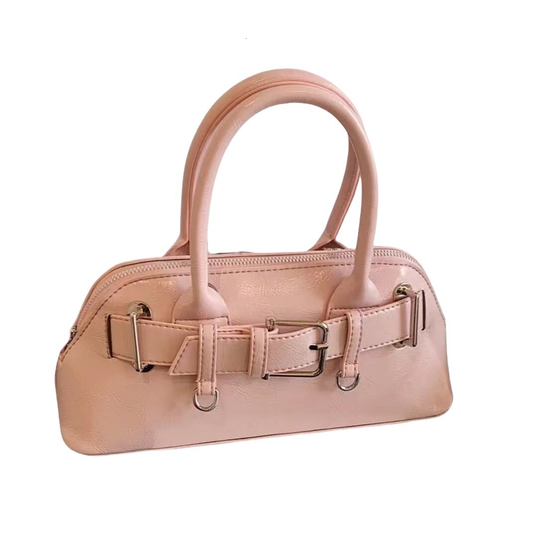 Top quality Brand High Quality New Style Free Delivery Designer 2025 Spring New Belt Buckle Half Moon Fashion Genuine Leather Handbag New Free Deliver