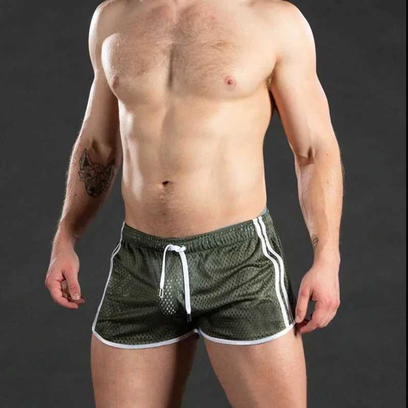 New Gym Mens Sport Running Shorts Quick Dry Grid Workout Short Pants Gym Wear Men Soccer Tennis Training Beach Swim Shorts W250724