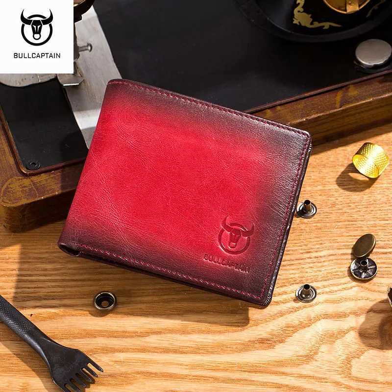 BULLCAPTAIN RFID Blocking Mens Leather Wallet Bifold Slim Wallet Multi-card Card Holder ID Wallet QB 05 Z250725