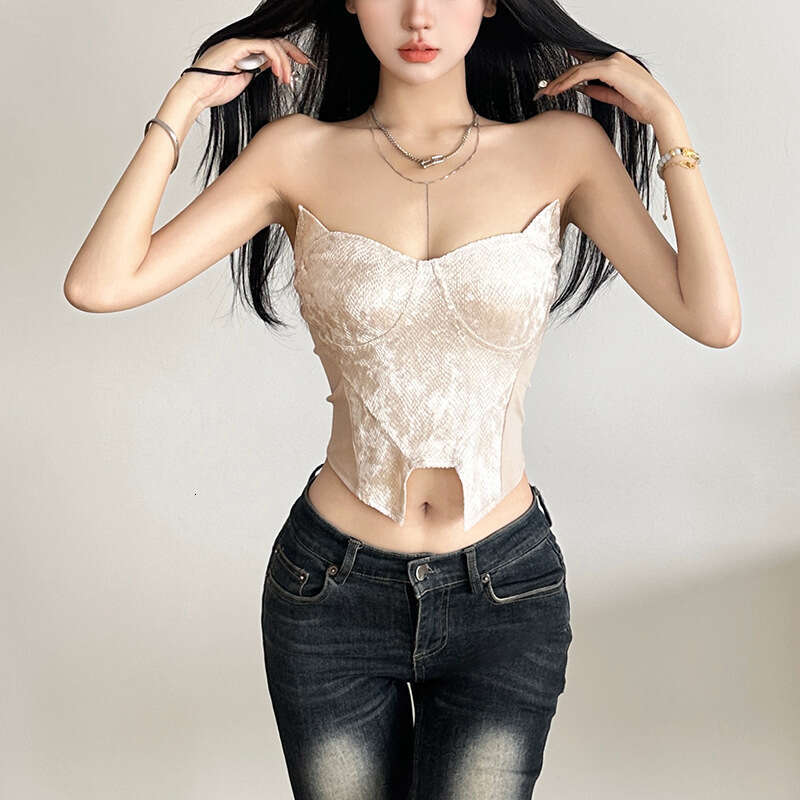 Women's Clothing 2024 Autumn Winter New Solid Color Sexy Sleeveless Slim Fit Tube Top Vest for Women 2b9
