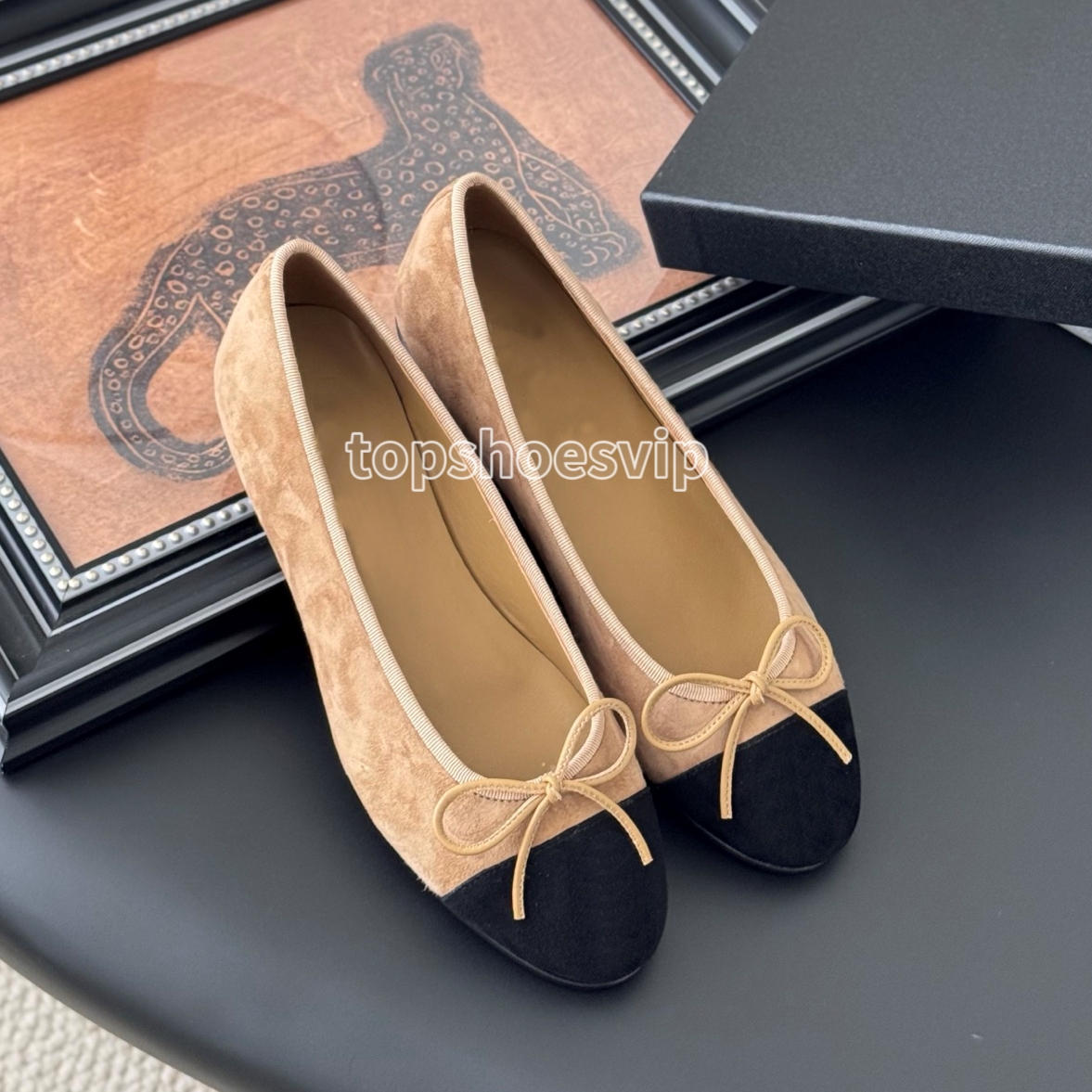 ballet flats designer flats women loafers Bow luxury flats suede designer shoes genuine leather sole top quality EU35-43
