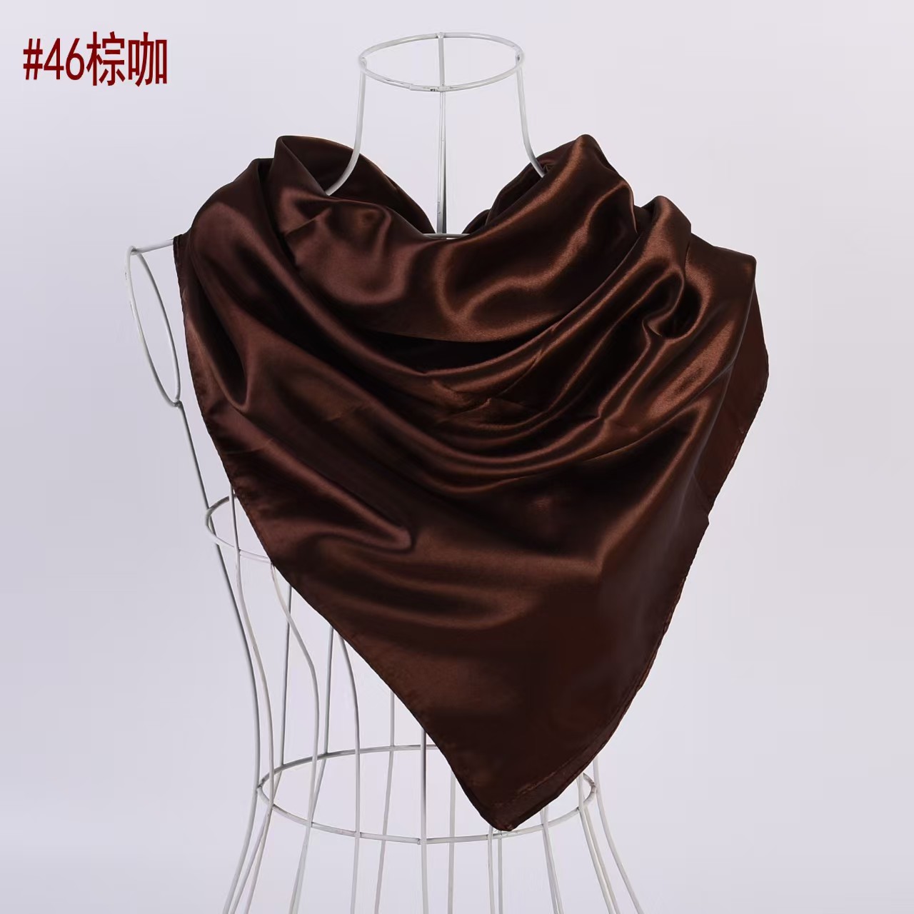 T1308 new solid color women's simple fashion large square scarf scarf headscarf