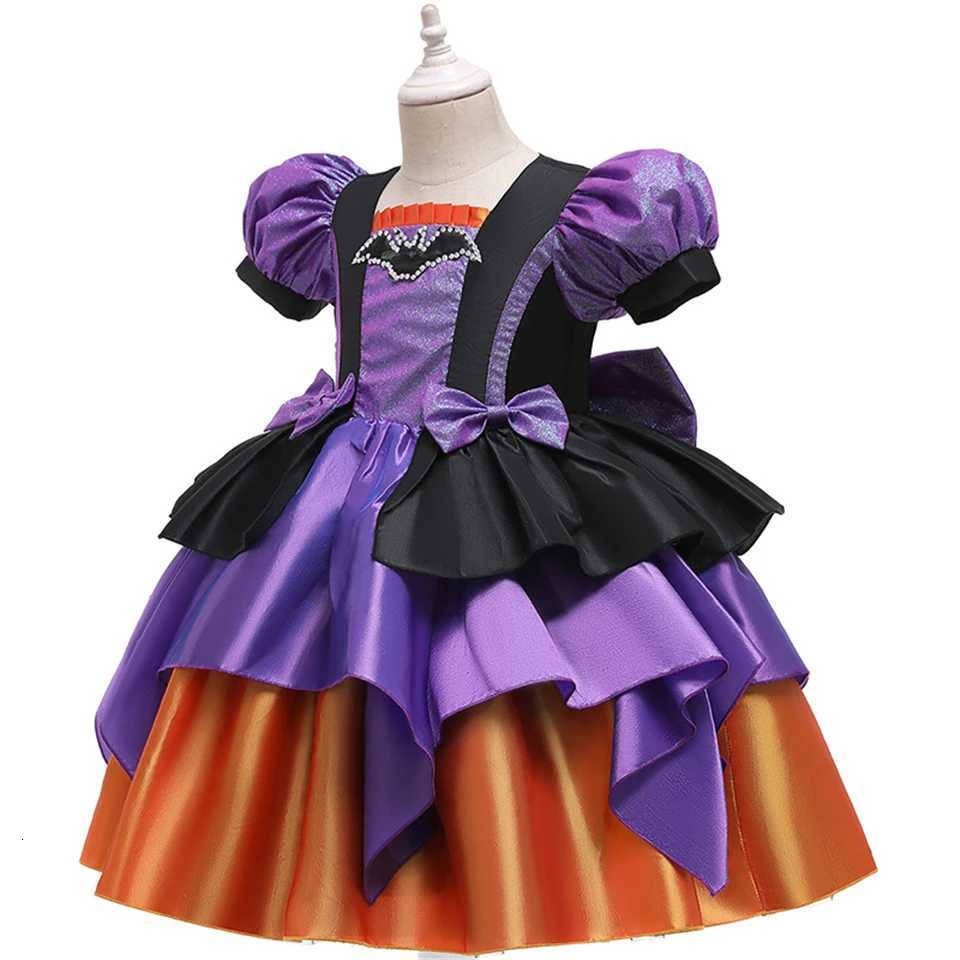 2025 Halloween Bat Look Cosplay Dress for Girls Children Carnival Masquerade Par Bat Witch Vampire + Props Child Clothing Set Z250725