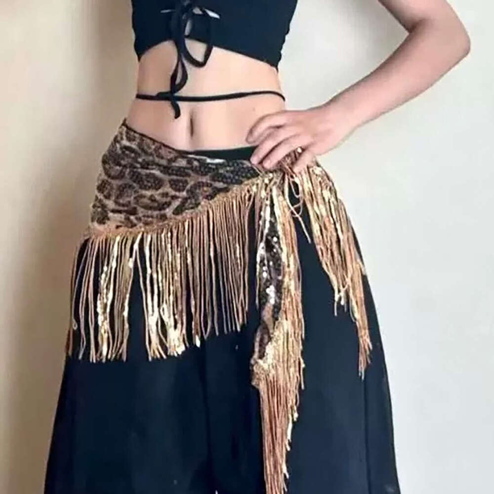 2025 Summer INS Style New Fashion Trend Versatile Loose Sequin Tassel Waist Accessories for Women caf
