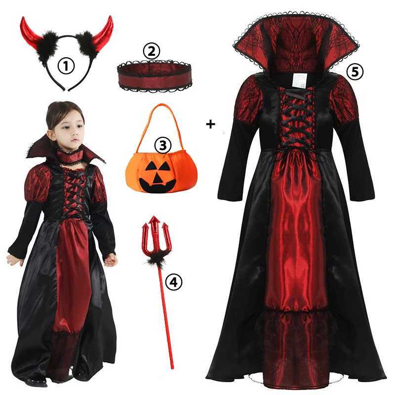 Halloween Vampire Costume for Baby Girls Princess Par Clothes Kids Cosplay Dress Children Masquerade Devil Ghost Stage Outfits Z250725
