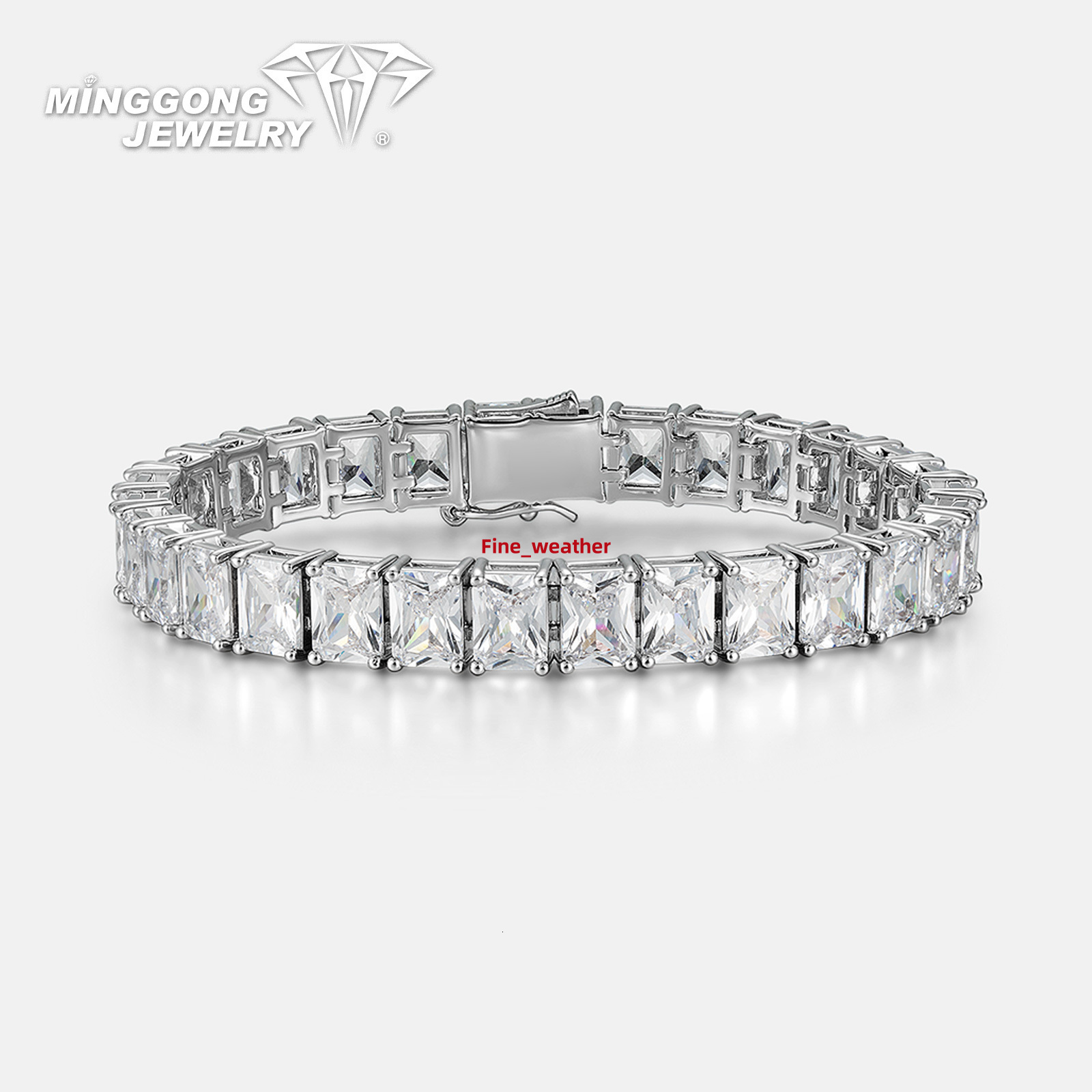 High Quality 925 Sterling Silver VVS Moissanite Tennis Chain Bracelet Custom Order S925 Emerald Tennis Bracelet Bangle