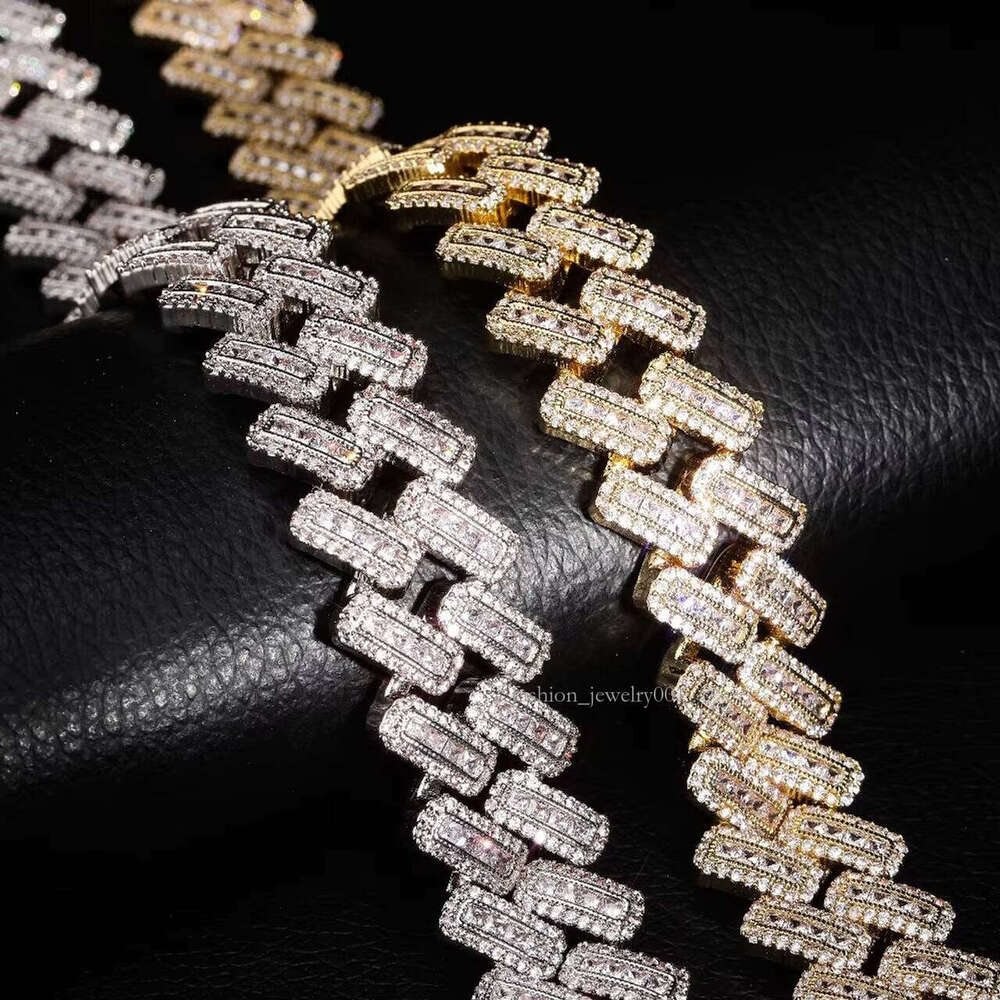 Fine Hip Hop Moissanite Sterling Sier Full Iced Out Custom VVS Cuban Link Chain Wholesale