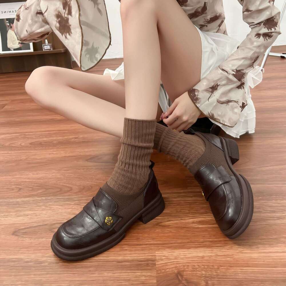 Designer Small Women, High-End Comfortable Soft Leather Shallow Loafers, Versatile Uniform Shoes for Women